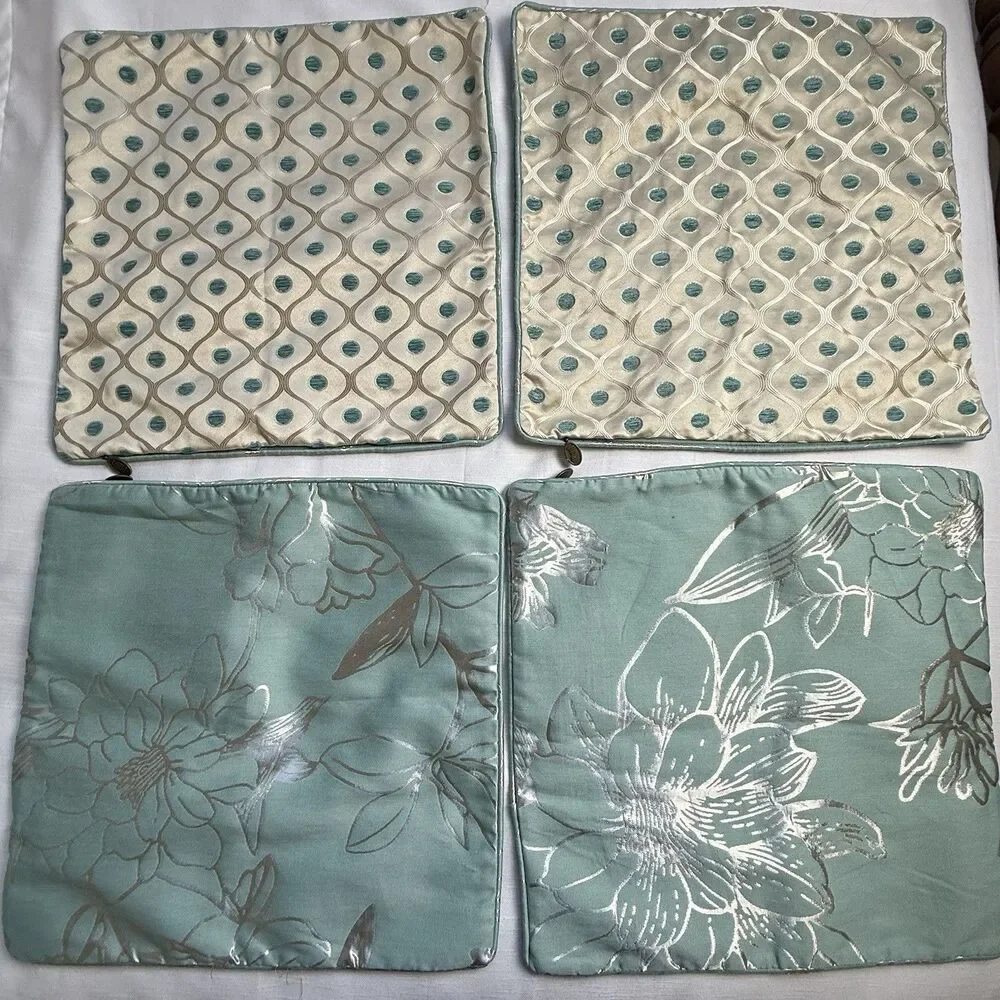 Pier 1 Imports 4 Piece Set 18”x18” Reversible Pillow Covers